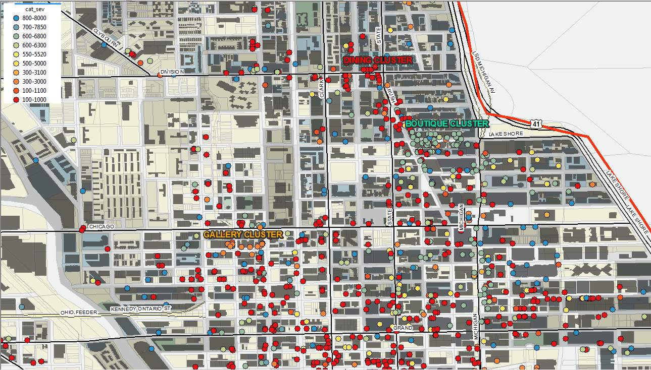 map with place clusters